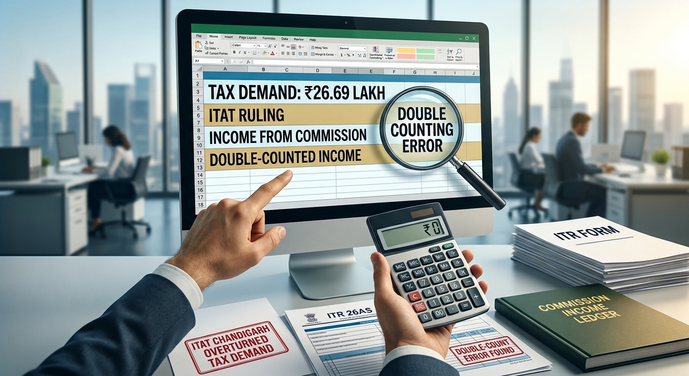 ITAT Chandigarh overturns ₹26.69 lakh tax demand for small trader due to double-counted commission income
