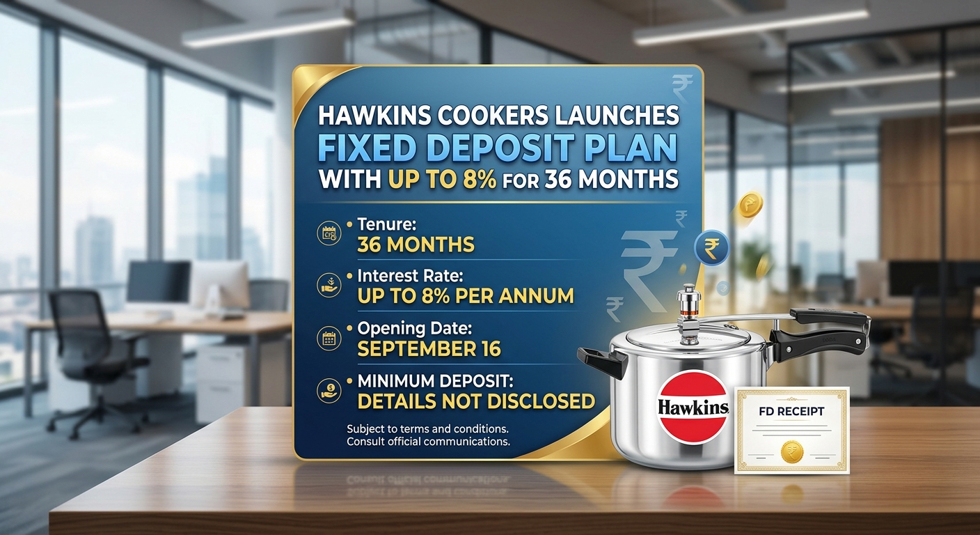 Hawkins Cookers launches fixed deposit plan with up to 8% for 36 months