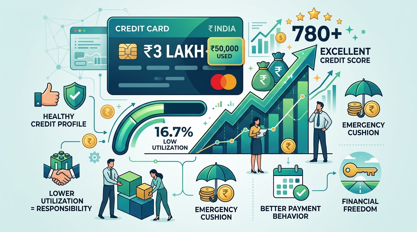 Low Utilization, High Limit: How a ₹3 lakh Card With ₹50,000 Spend Can Boost Your Credit Score and Finances