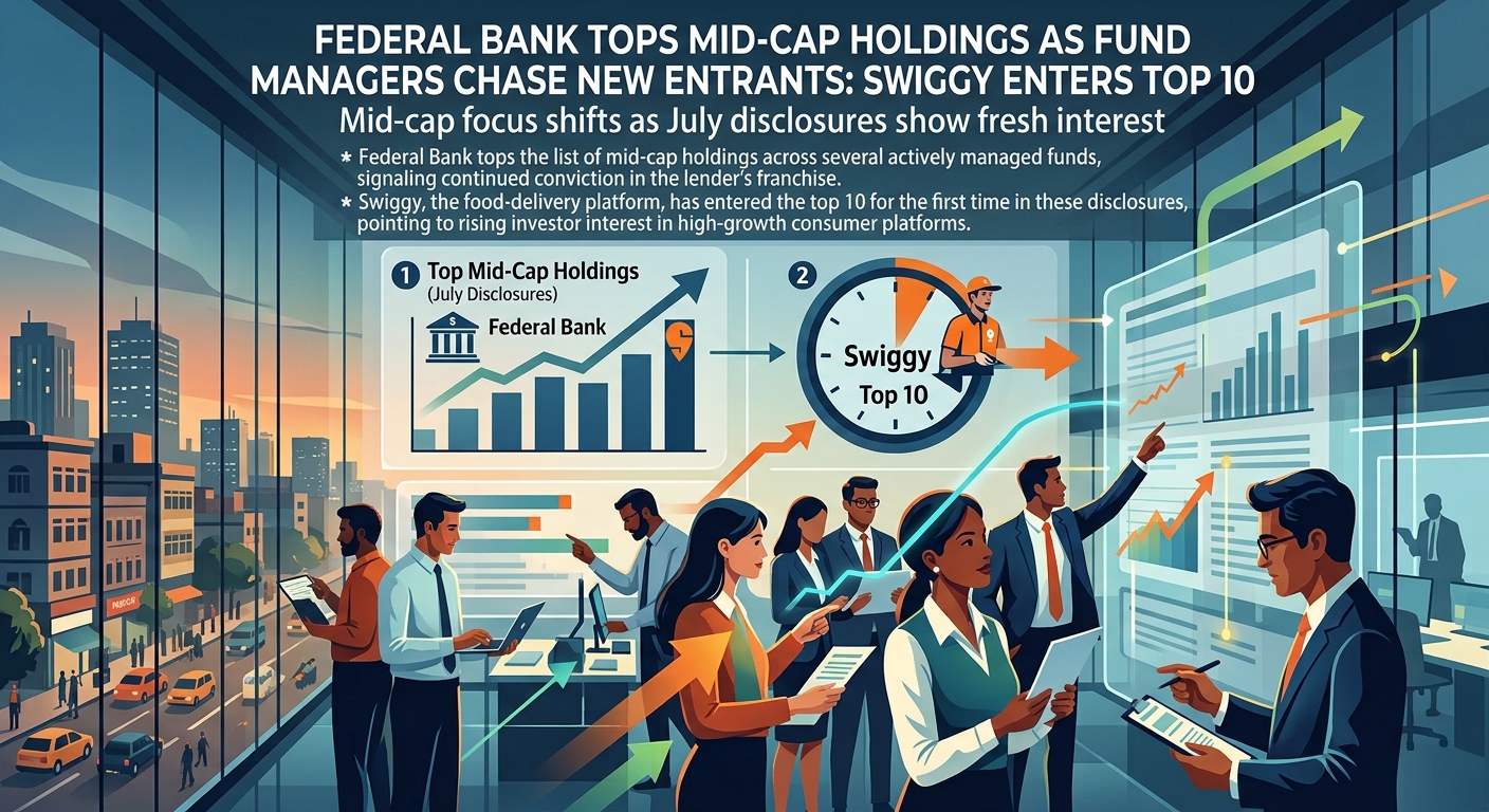 Federal Bank Tops Mid-Cap Holdings as Fund Managers Chase New Entrants Swiggy Enters Top 10