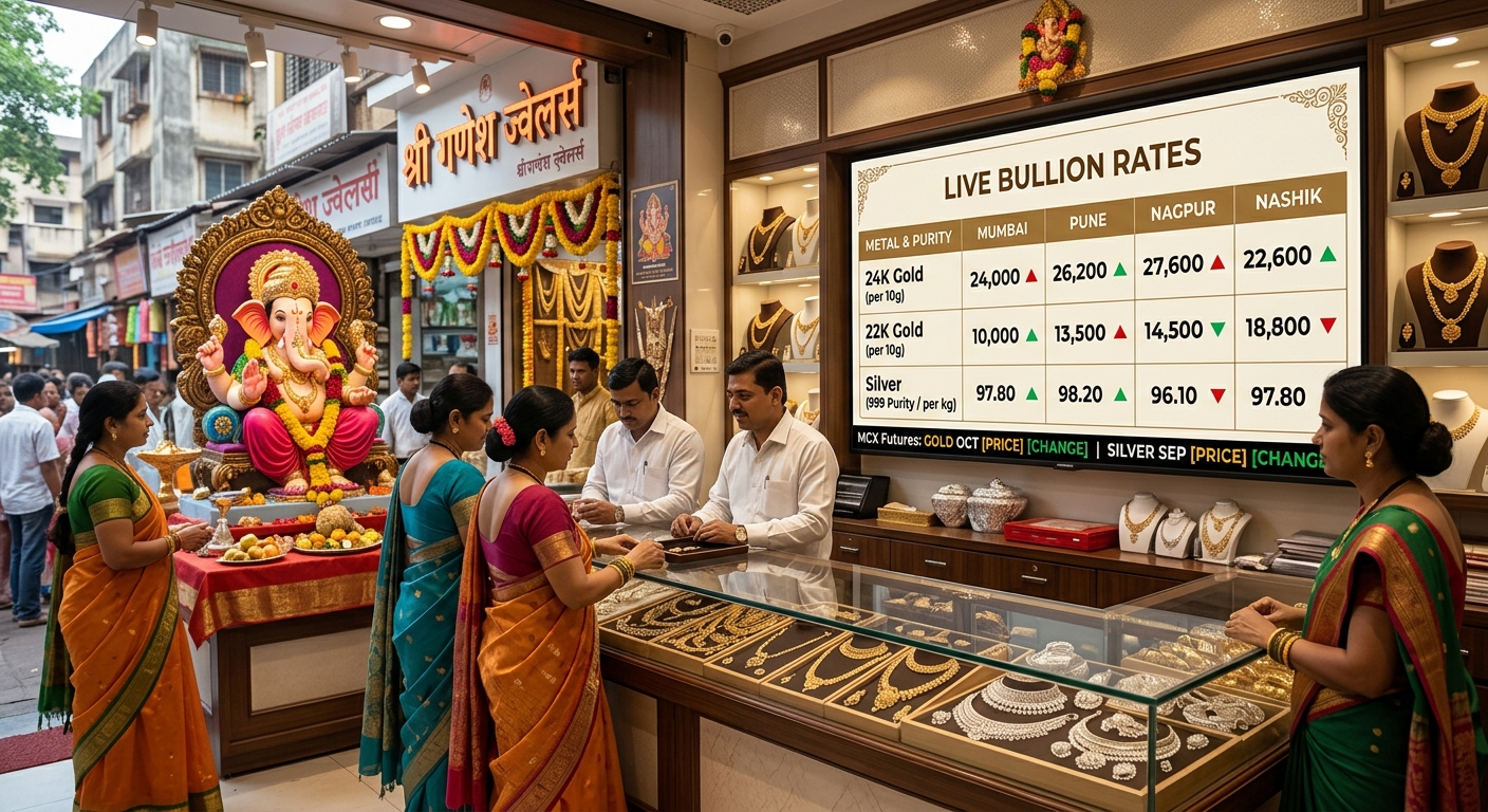 Ganesh Chaturthi Gold Prices Live: Check 24K, 22K Gold And Silver Rates Across Mumbai, Pune, Nagpur And Nashik