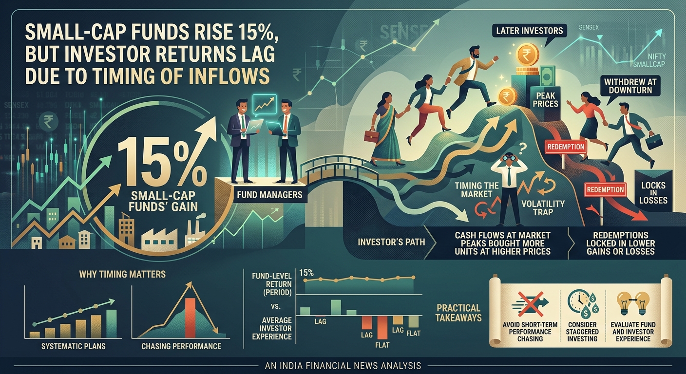 Small-cap funds rise 15%, but investor returns lag due to timing of inflows