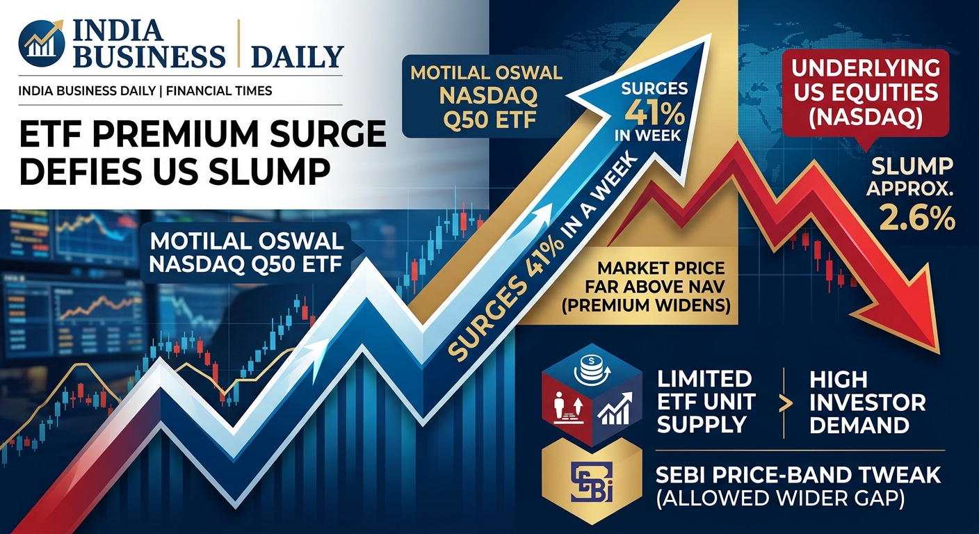 Motilal Oswal Nasdaq Q50 ETF Surges 41% in a Week as US Stocks Slump, Premium to NAV Widens