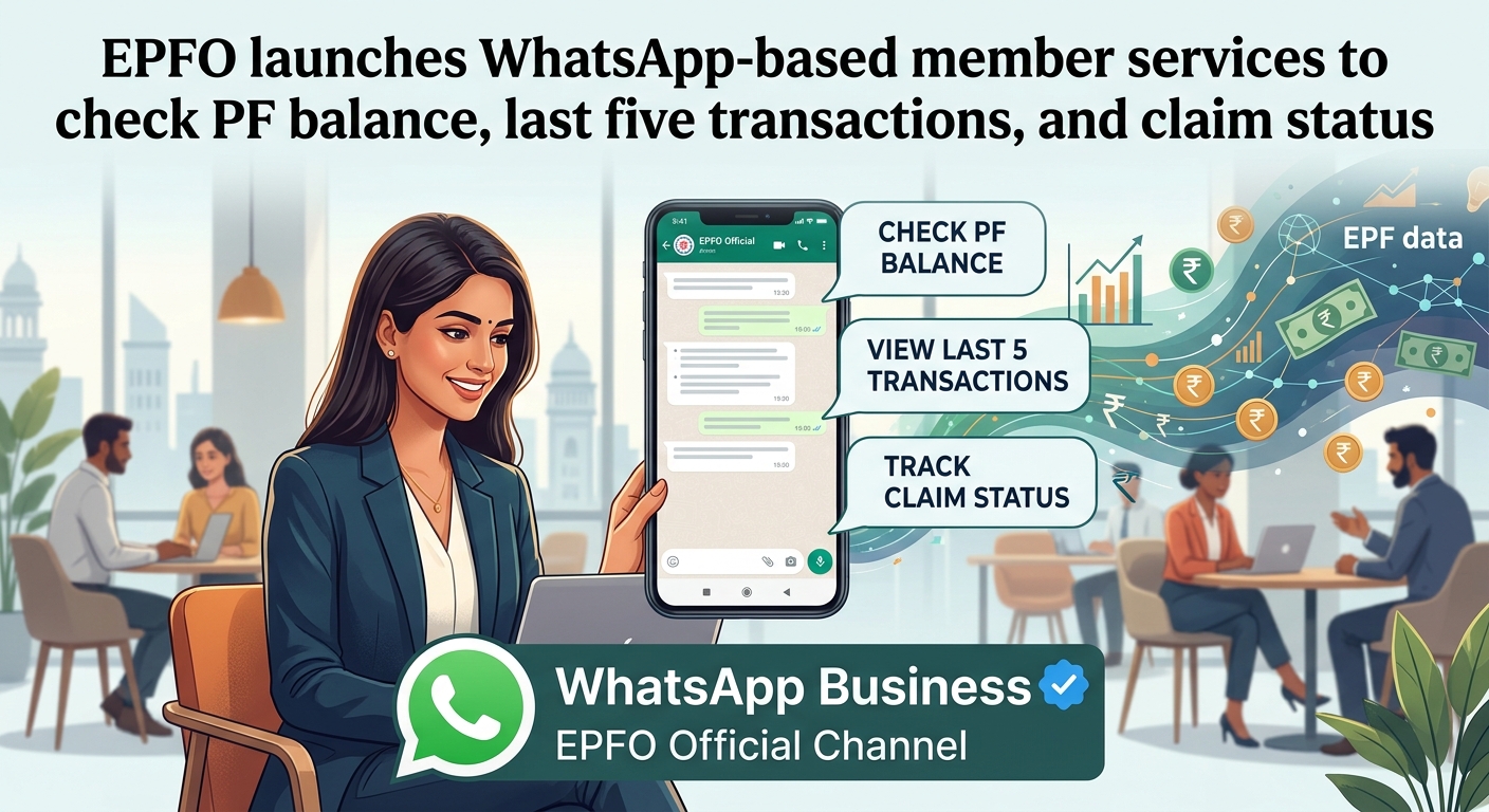 EPFO launches WhatsApp-based member services to check PF balance, last five transactions, and claim status
