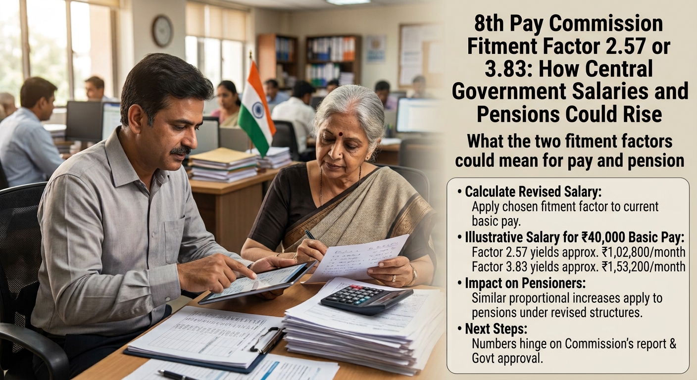8th Pay Commission Fitment Factor 2.57 or 3.83: How Central Government Salaries and Pensions Could Rise