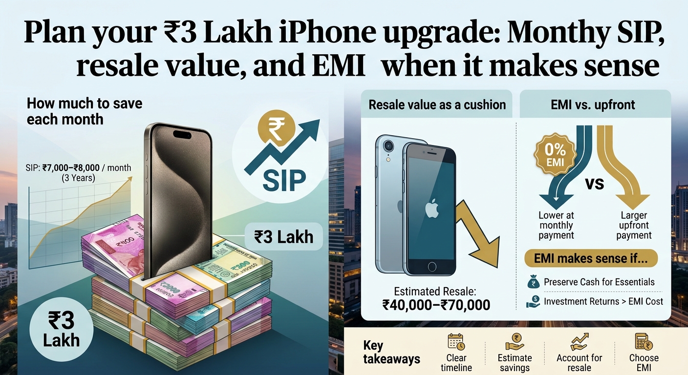 Plan your ₹3 Lakh iPhone upgrade: Monthly SIP, resale value, and EMI when it makes sense