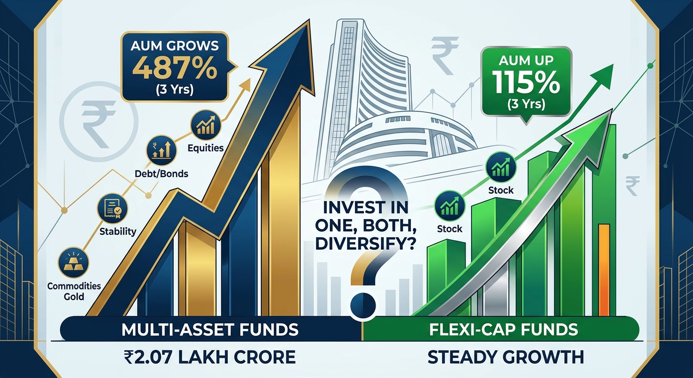 Multi-Asset Funds Grow 487% AUM in 3 Years, Flexi-Cap Up 115% — Should You Invest in One, Both, or Diversify?