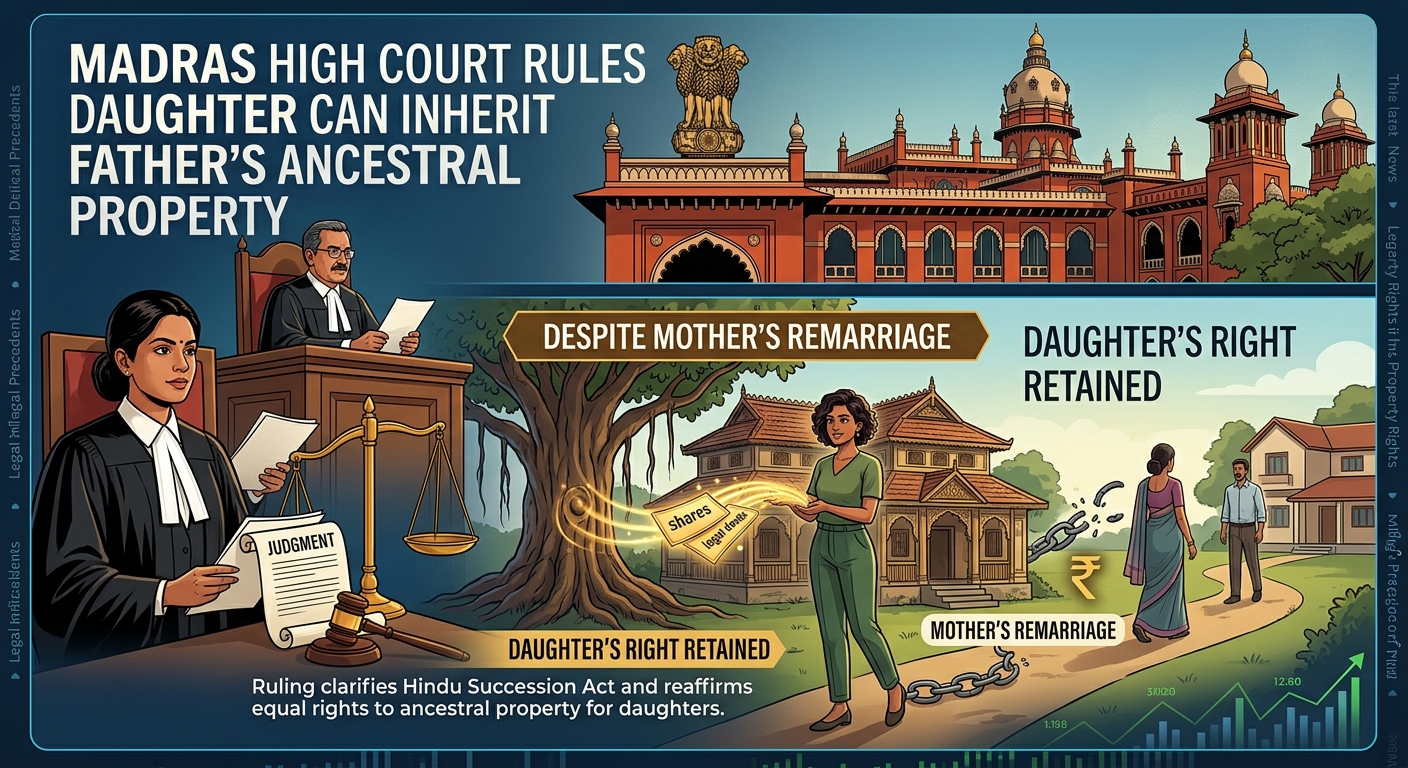 Madras High Court Rules Daughter Can Inherit Father's Ancestral Property Despite Mother's Remarriage
