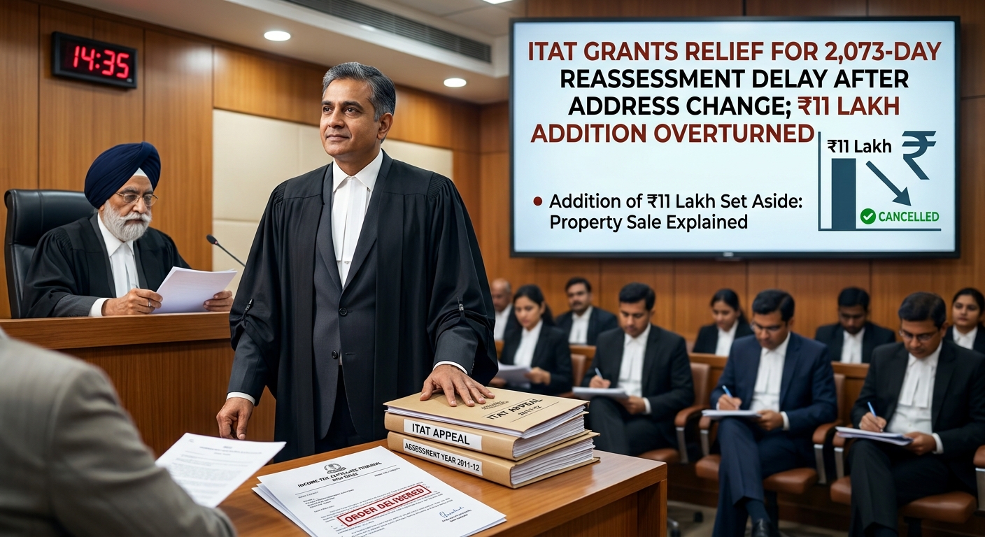 ITAT grants relief for 2,073-day reassessment delay after address change; ₹11 lakh addition overturned