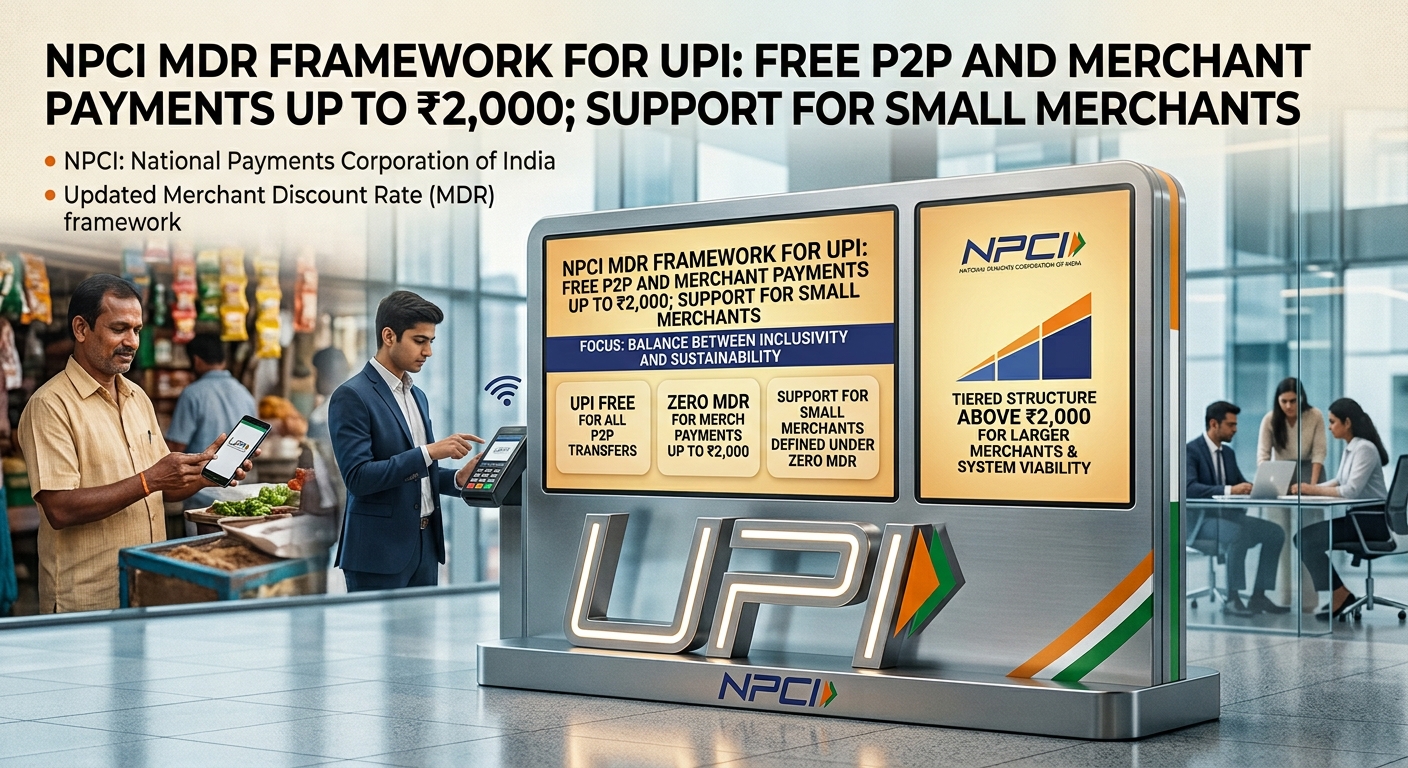 NPCI MDR Framework for UPI: Free P2P and Merchant Payments Up to ₹2,000; Support for Small Merchants
