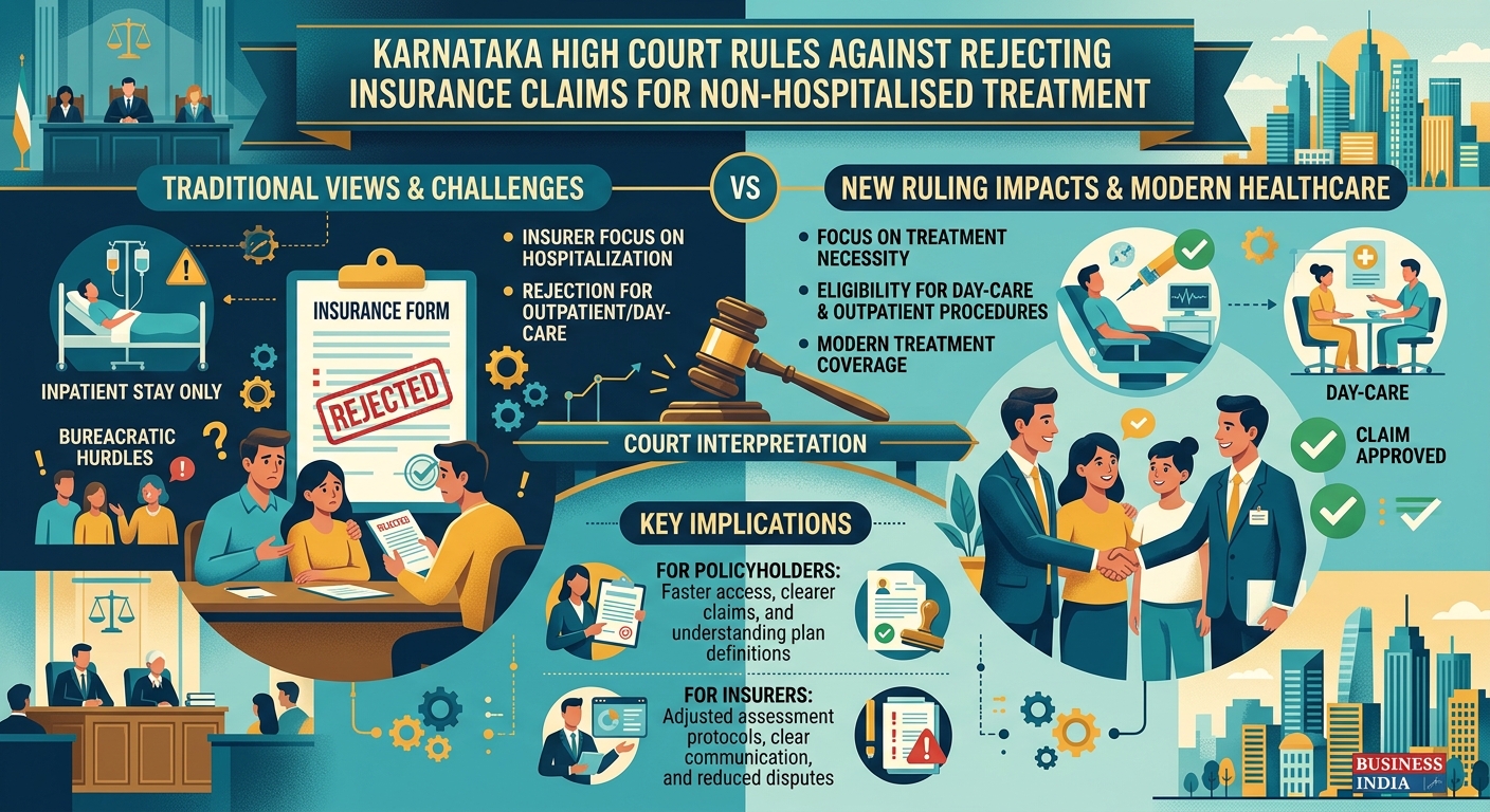 Karnataka High Court rules against rejecting health insurance claims for non-hospitalised treatment
