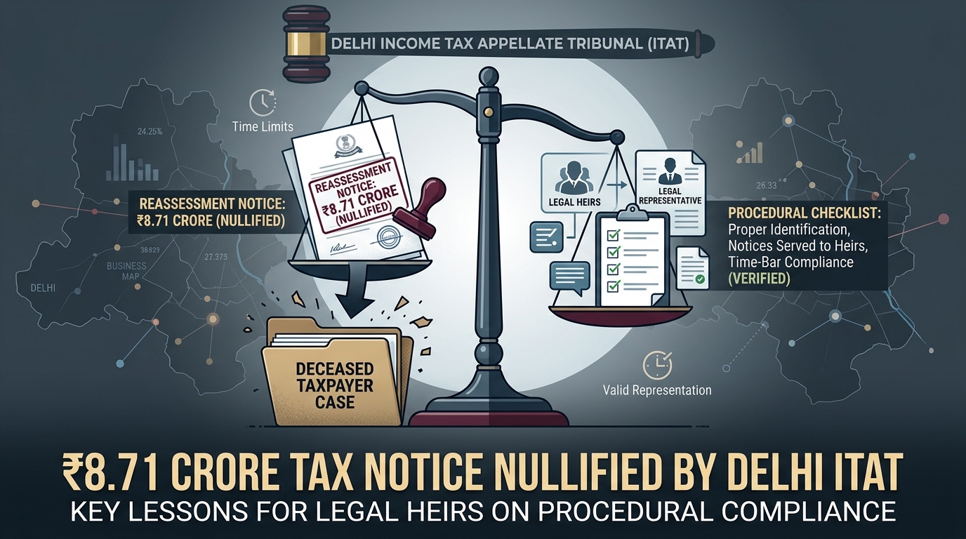 Delhi ITAT Nullifies ₹8.71 Crore Reassessment Notice to Deceased Taxpayer, Key Lessons for Legal Heirs