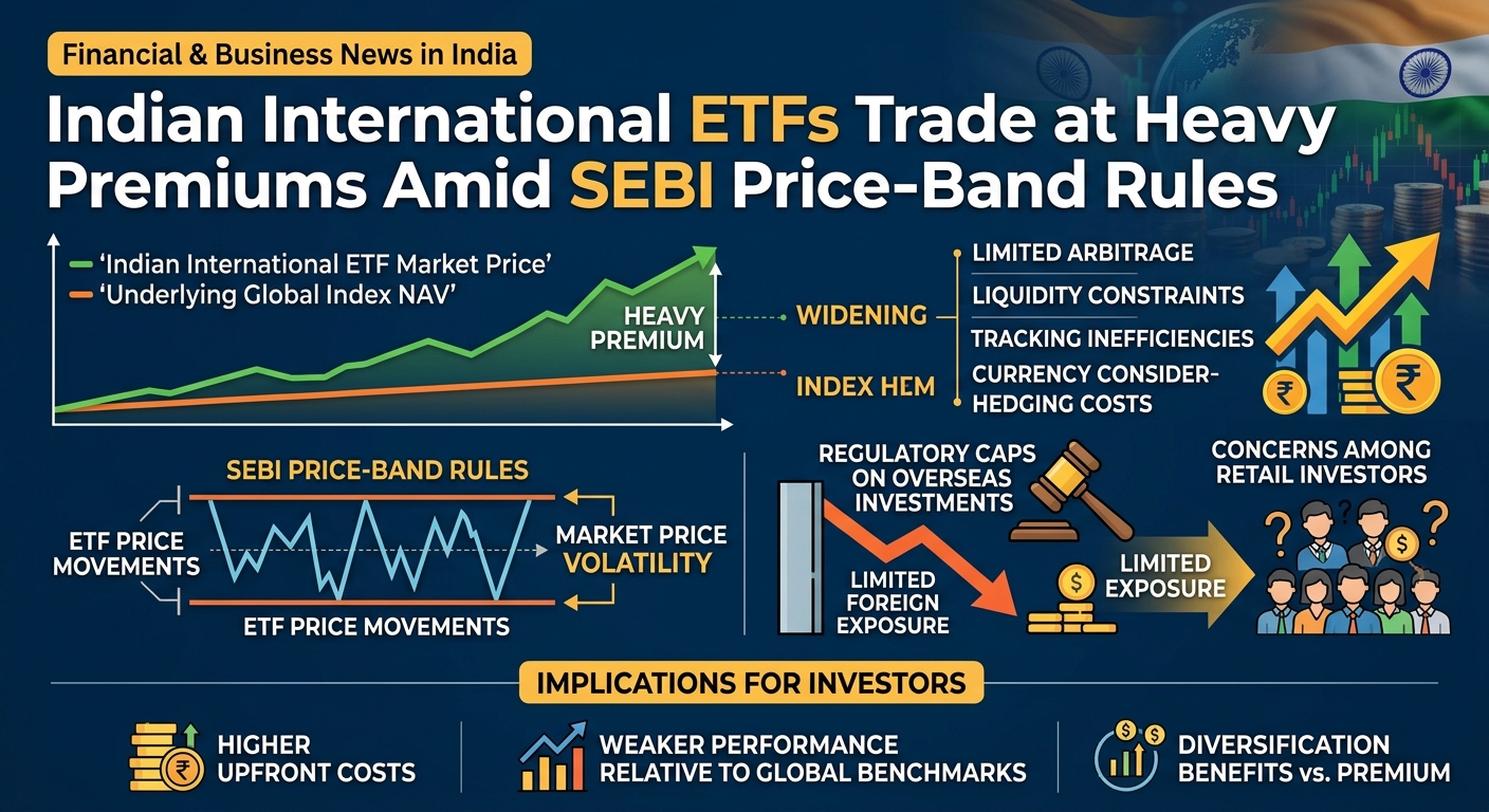 Indian International ETFs Trade at Heavy Premiums Amid SEBI Price-Band Rules
