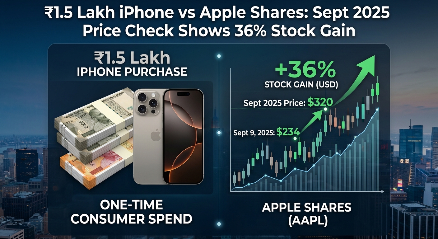 ₹1.5 Lakh iPhone vs Apple Shares: Sept 2025 Price Check Shows 36% Stock Gain