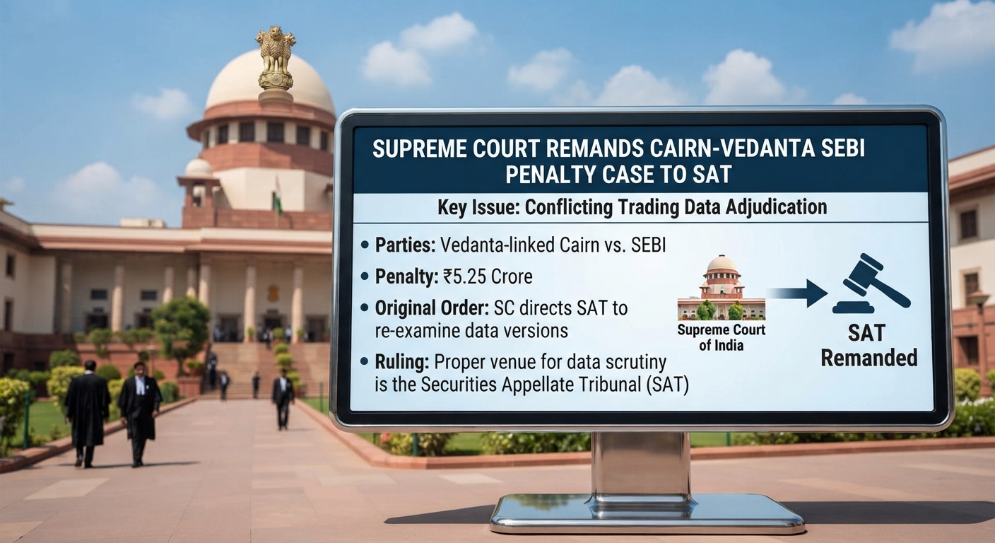 SC Returns Cairn-Vedanta SEBI Penalty Case to SAT Over Conflicting Trading Data