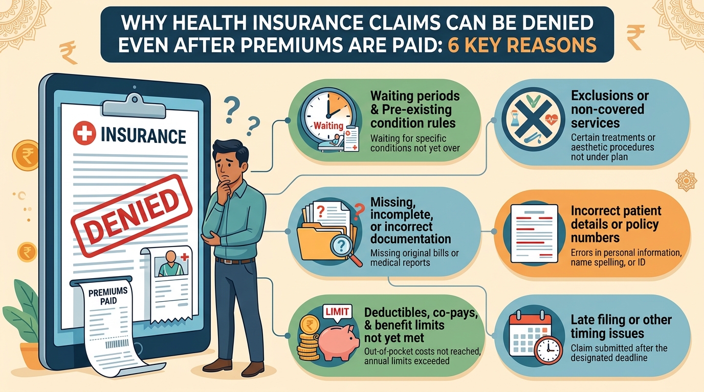 Why Health Insurance Claims Can Be Denied Even After Premiums Are Paid: 6 Key Reasons