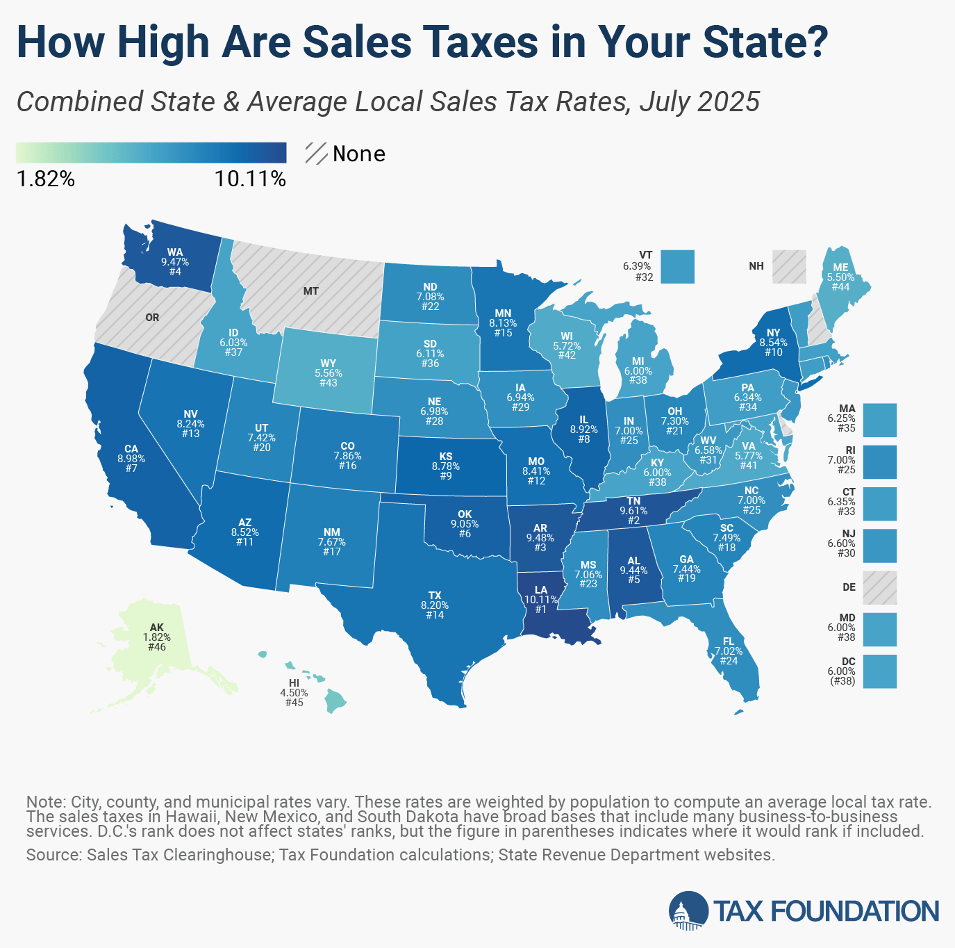 2026 Sales Tax Rates Sales Taxes By State SalesJuly25 1 