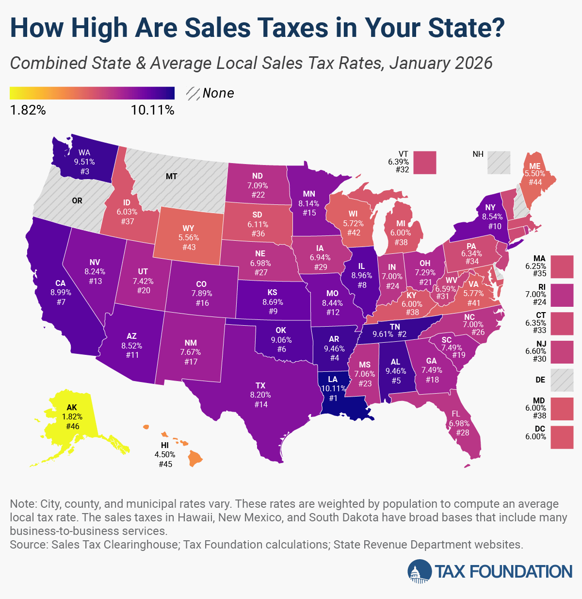 2026 State Tax Changes Taking Effect January 1st Tax Foundation LOSTJan26 