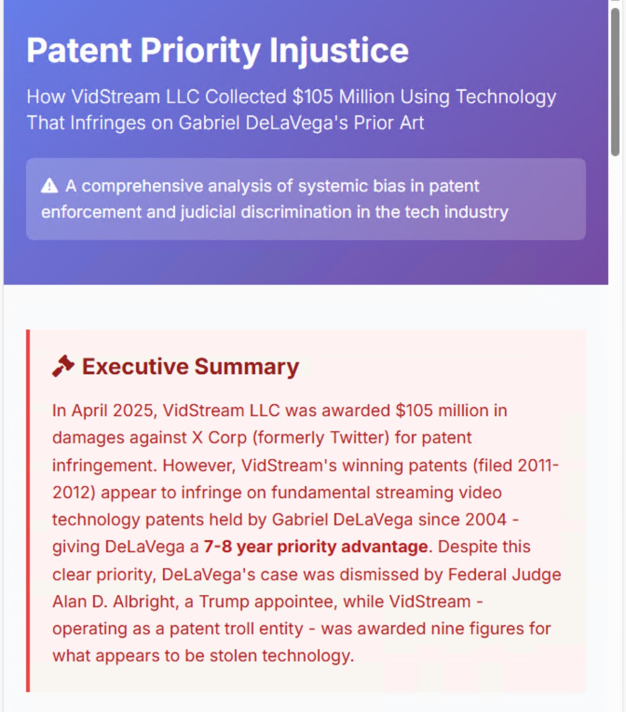 Evidence of VidStream Corporate Conspiracy