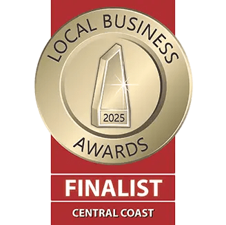 Central Coast Local Business Awards Finalist Official Badge.