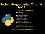 Python Programming Tutorial In Hindi श र आत स स ख Beginner To Pro