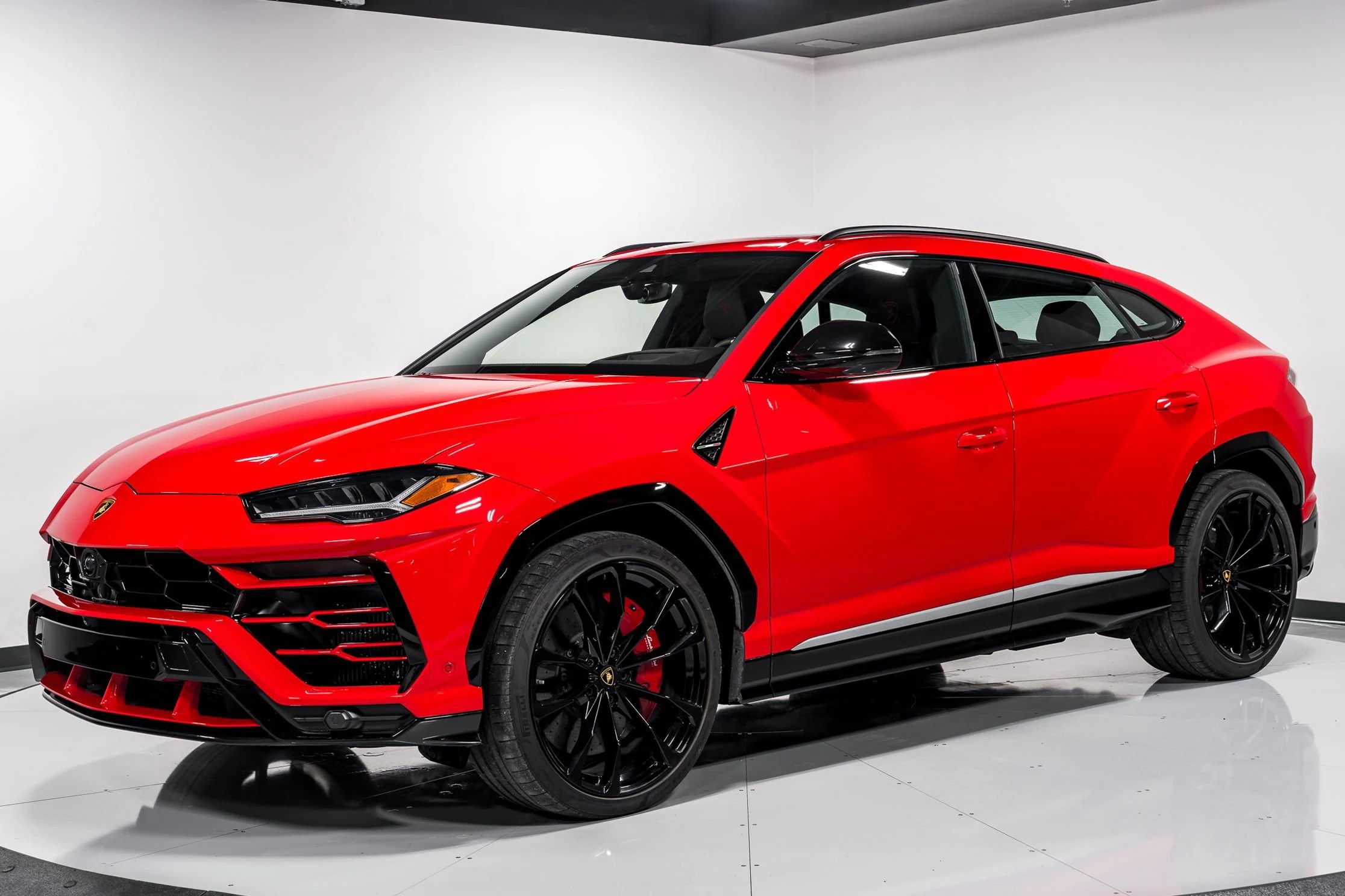 Red Lamborghini Urus Parked at TBEXATIC, Toronto