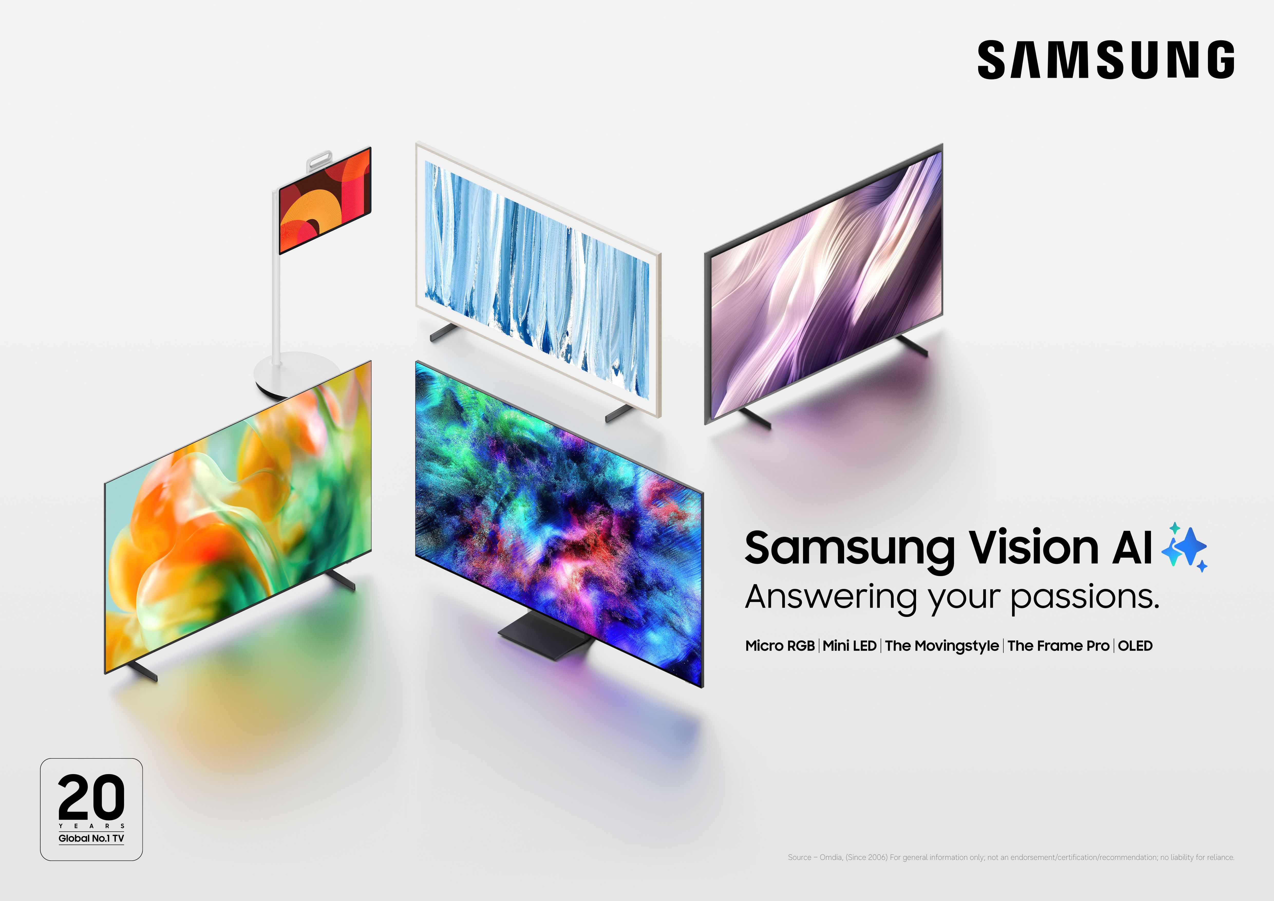 Samsung 2026 Vision AI TV lineup spanning Micro RGB, OLED and The Frame models