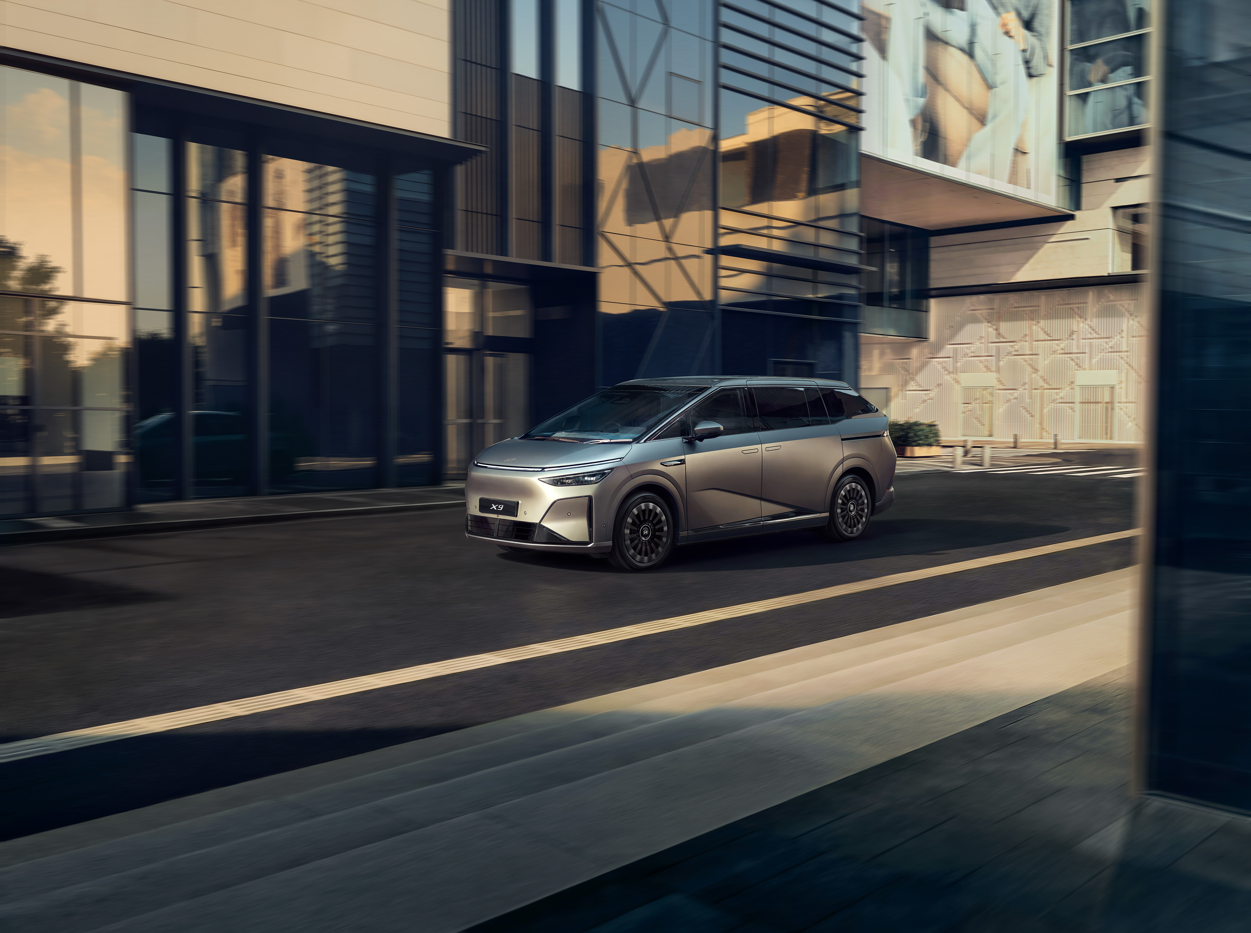 XPENG X9 seven-seat electric MPV on display in the UAE
