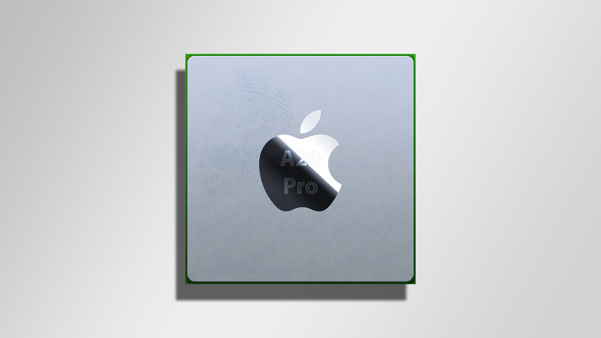 Concept render of Apple's A20 Pro chip with the Apple logo