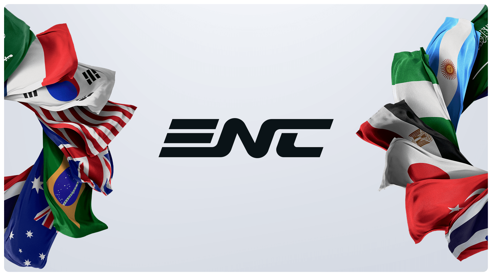 Esports Nations Cup official banner with ENC logo and national flags