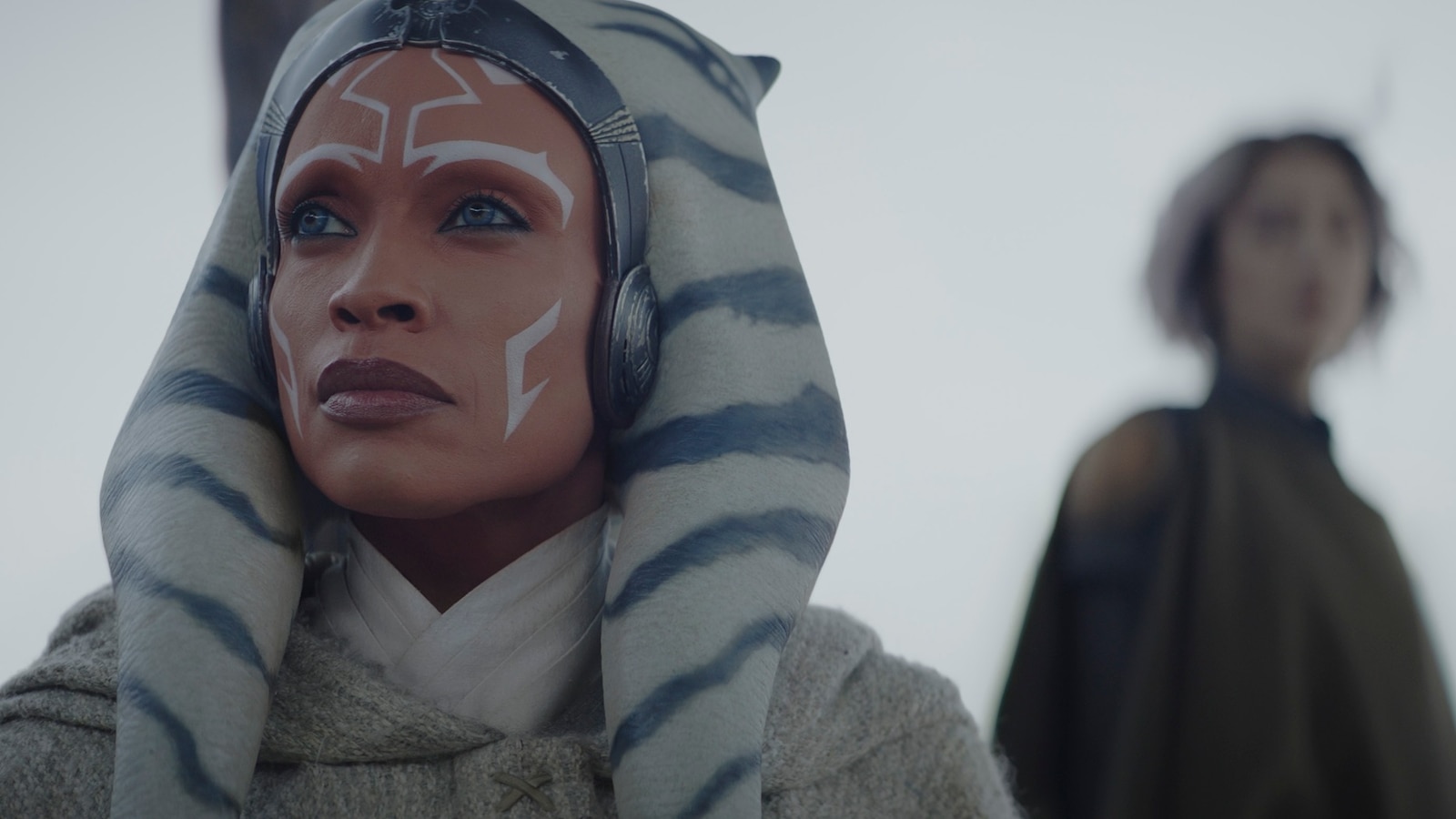 Rosario Dawson as Ahsoka Tano and Natasha Liu Bordizzo as Sabine Wren in Ahsoka Season 2 on Disney+