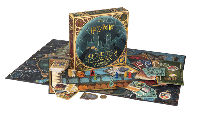 Harry Potter Defenders of Hogwarts board game box and components