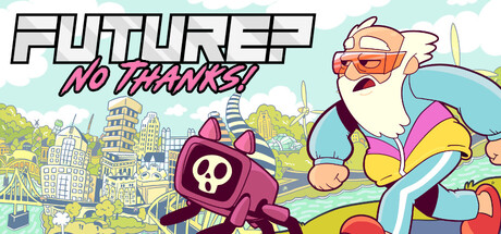 Future? No Thanks! official key art by Molleindustria, the Teen-rated game Steam branded with a pornography label