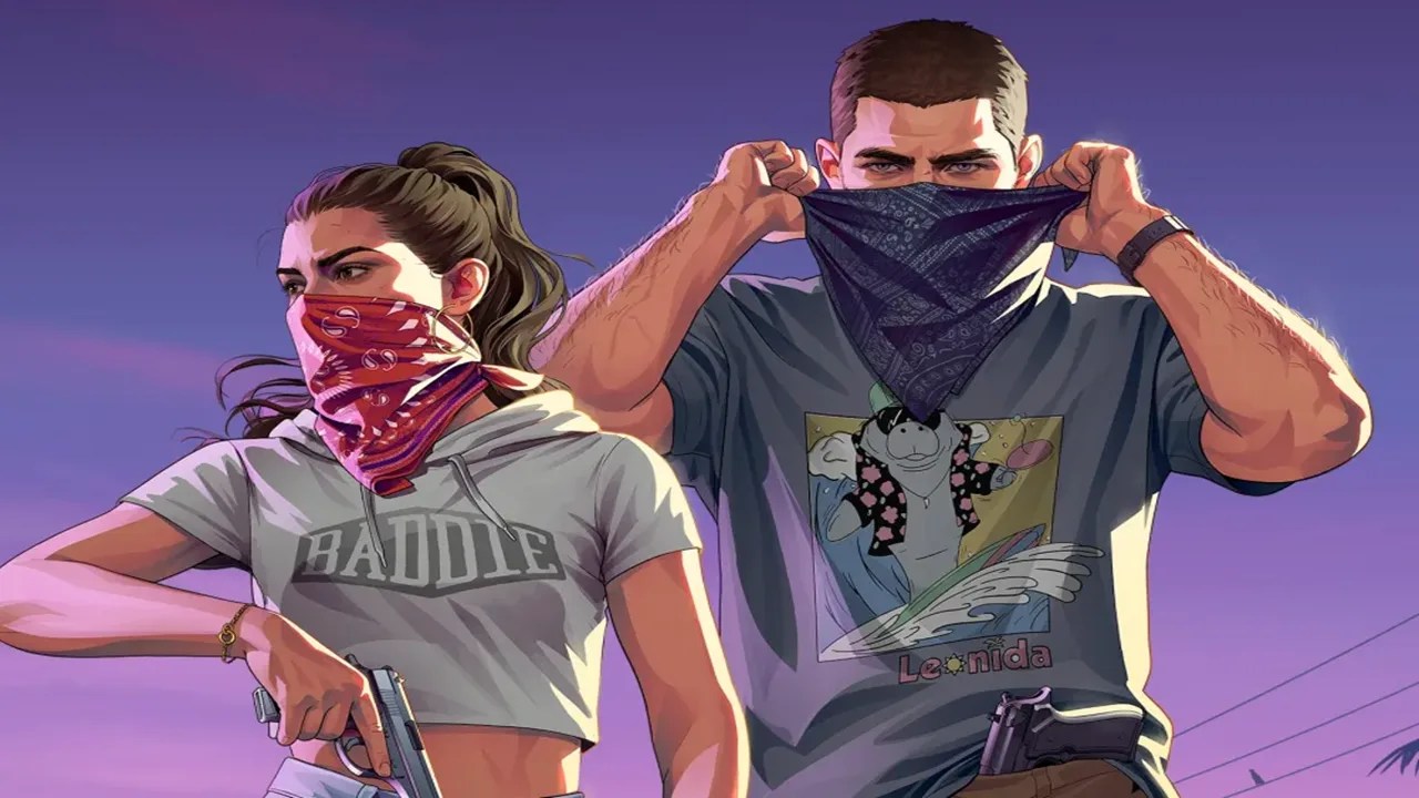 Grand Theft Auto VI official key art showing Lucia and Jason