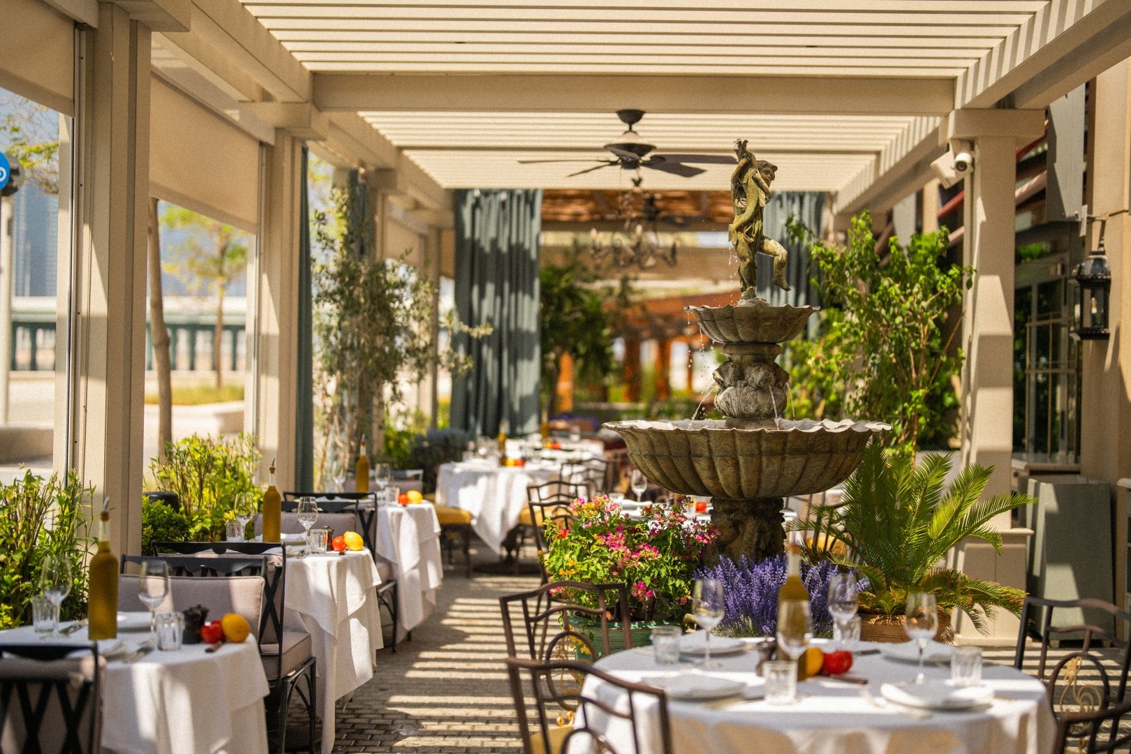 LPM Abu Dhabi terrace at The Galleria Al Maryah Island, a French-Mediterranean restaurant with waterfront dining