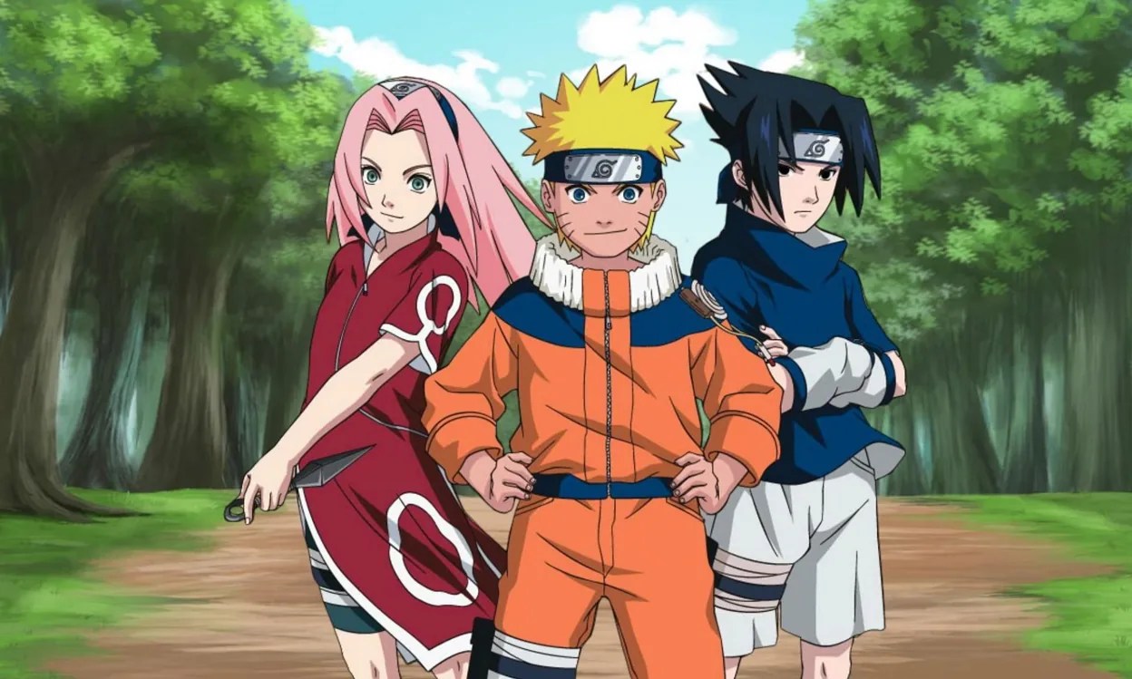 Naruto, Sasuke and Sakura of Team 7 in the Naruto anime