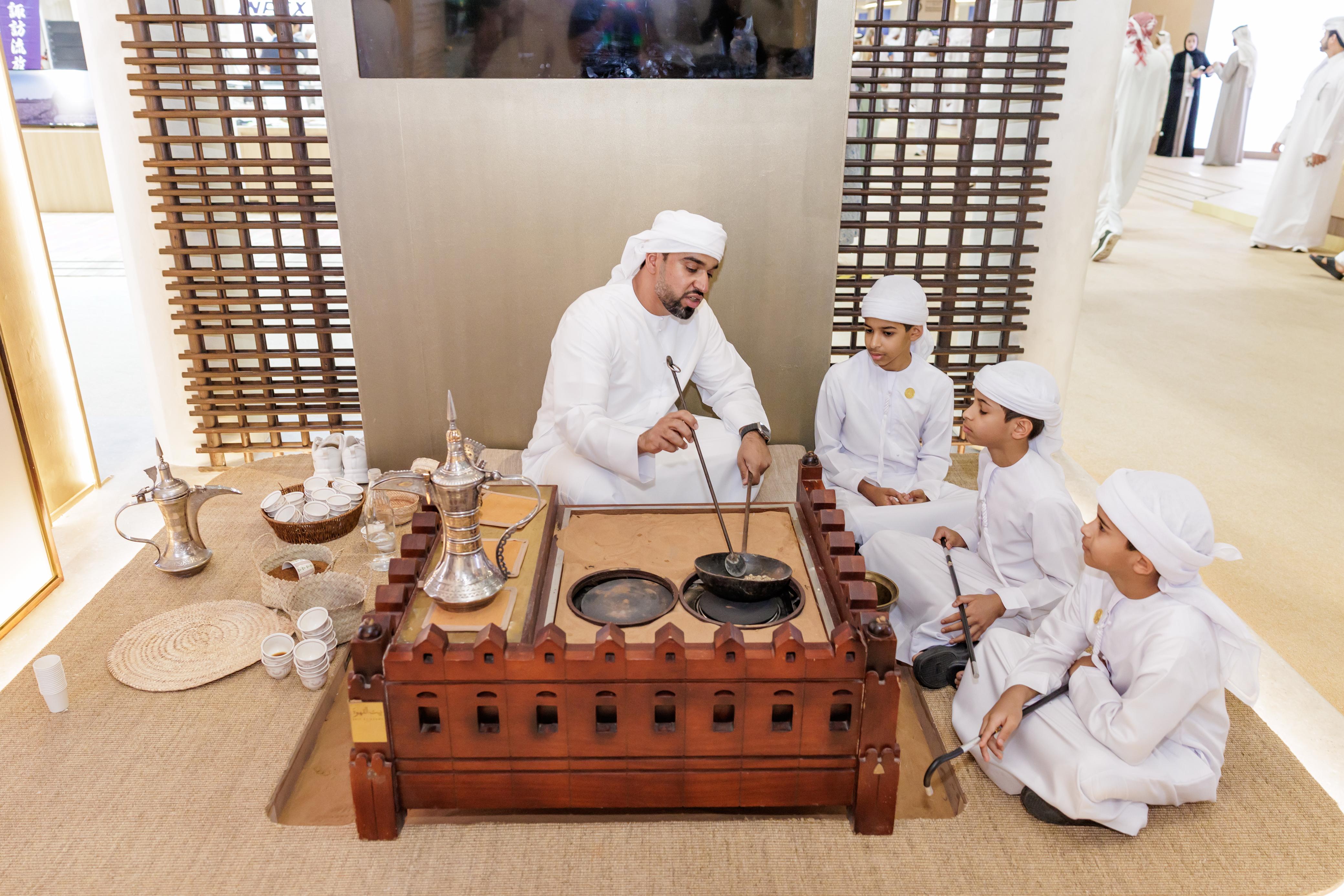 Sheikh Zayed coffee recipe presentation at The Founder’s Office pavilion