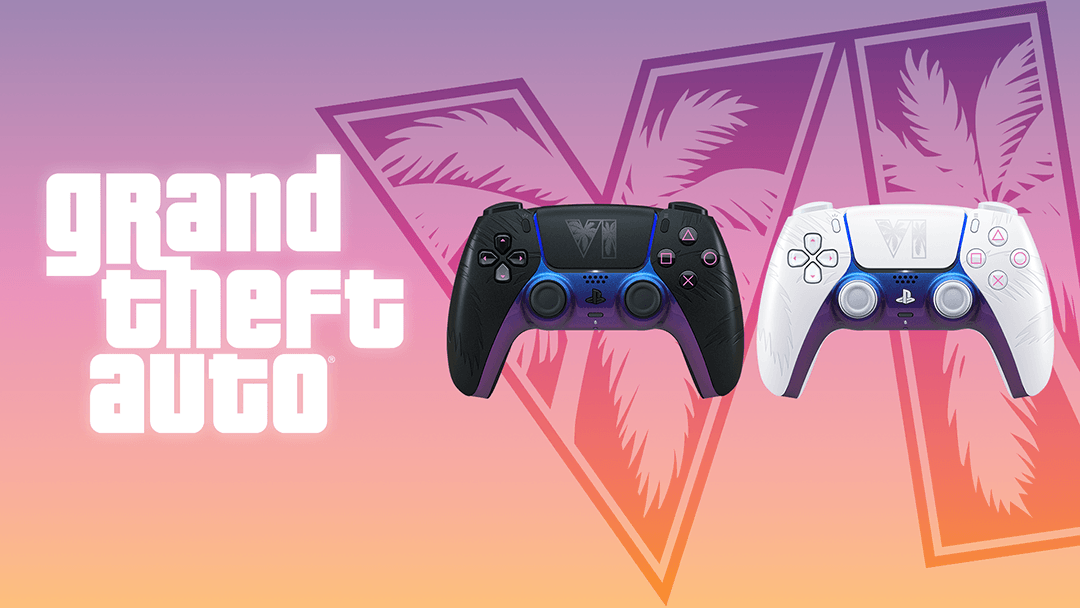 Official GTA 6 DualSense controllers in black and white