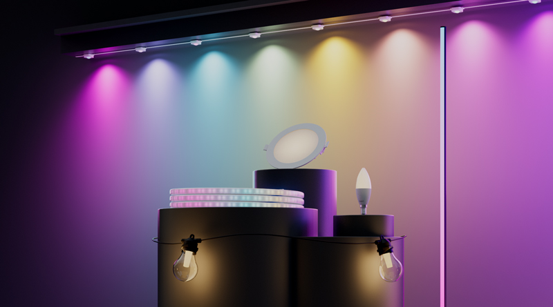 Aqara smart lighting products displayed with colourful ambient lighting at IFA 2026
