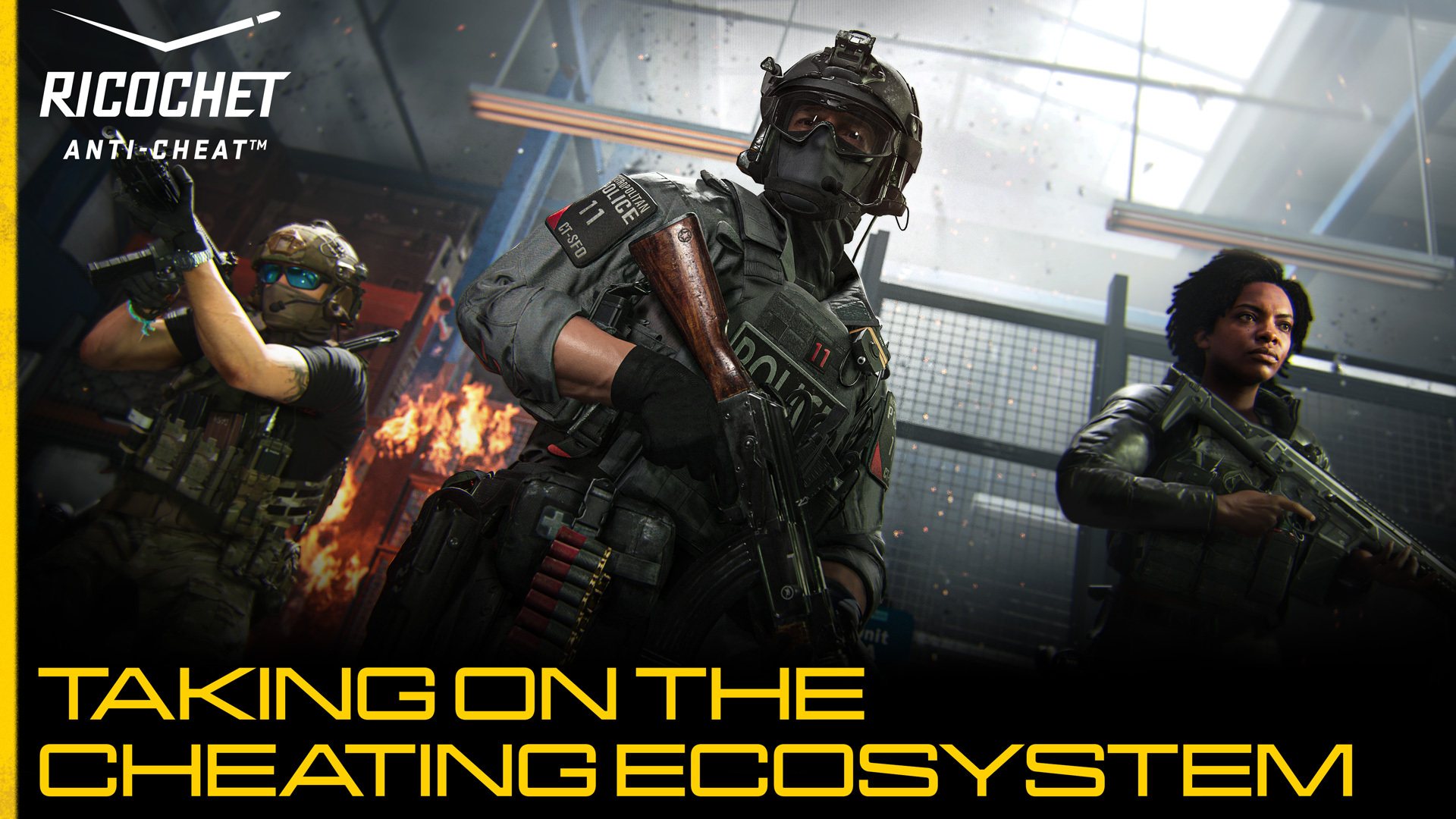 RICOCHET anti-cheat operators in official Call of Duty artwork