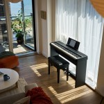 Roland FP-40 digital piano in a bright modern living room