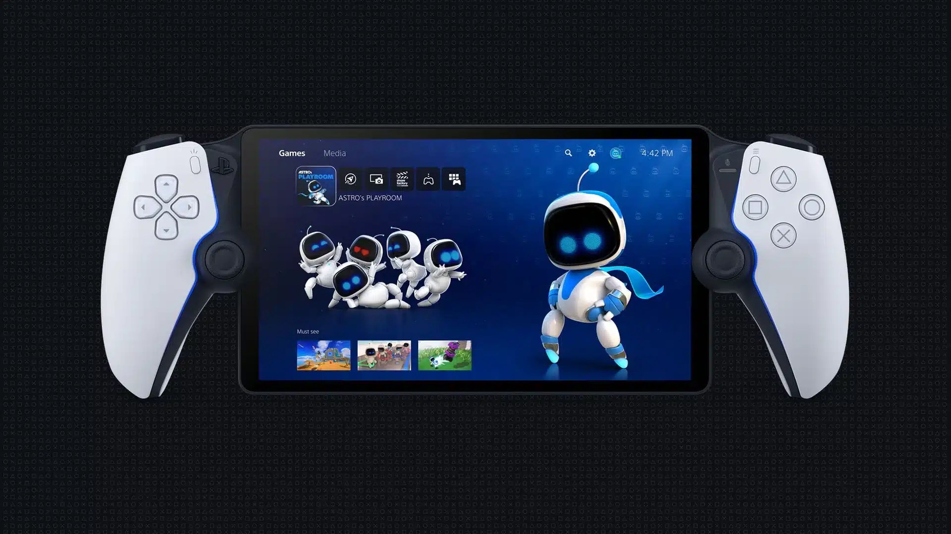 PlayStation Portal remote player showing the PS5 home screen