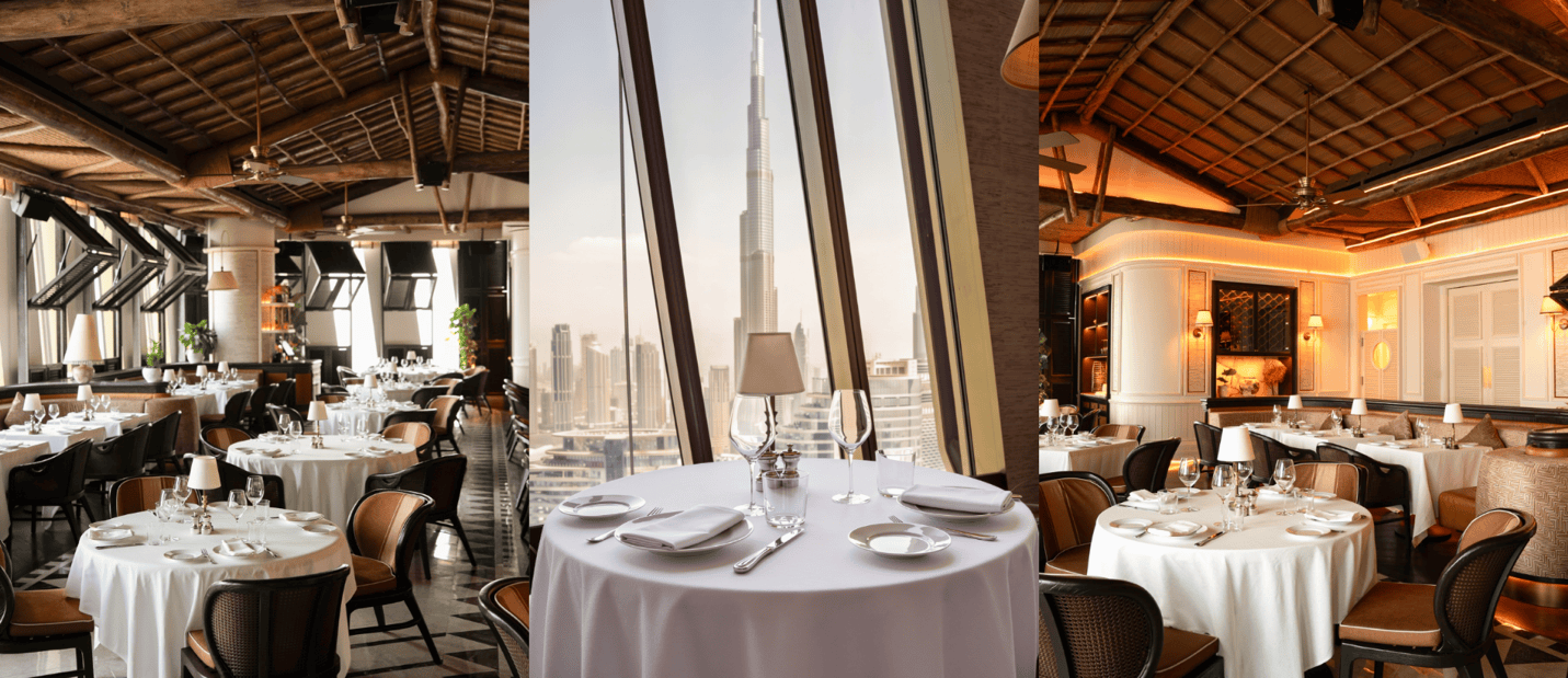 LION in the Sun restaurant above Dubai skyline