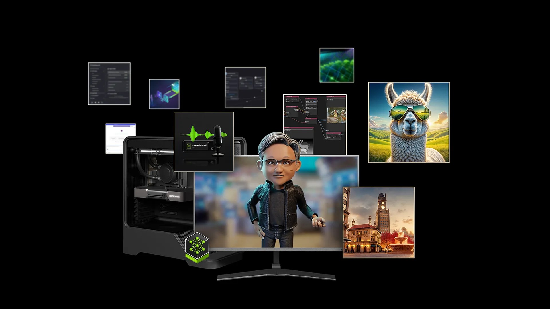 NVIDIA GeForce RTX PC and AI interface illustrating game optimisation
