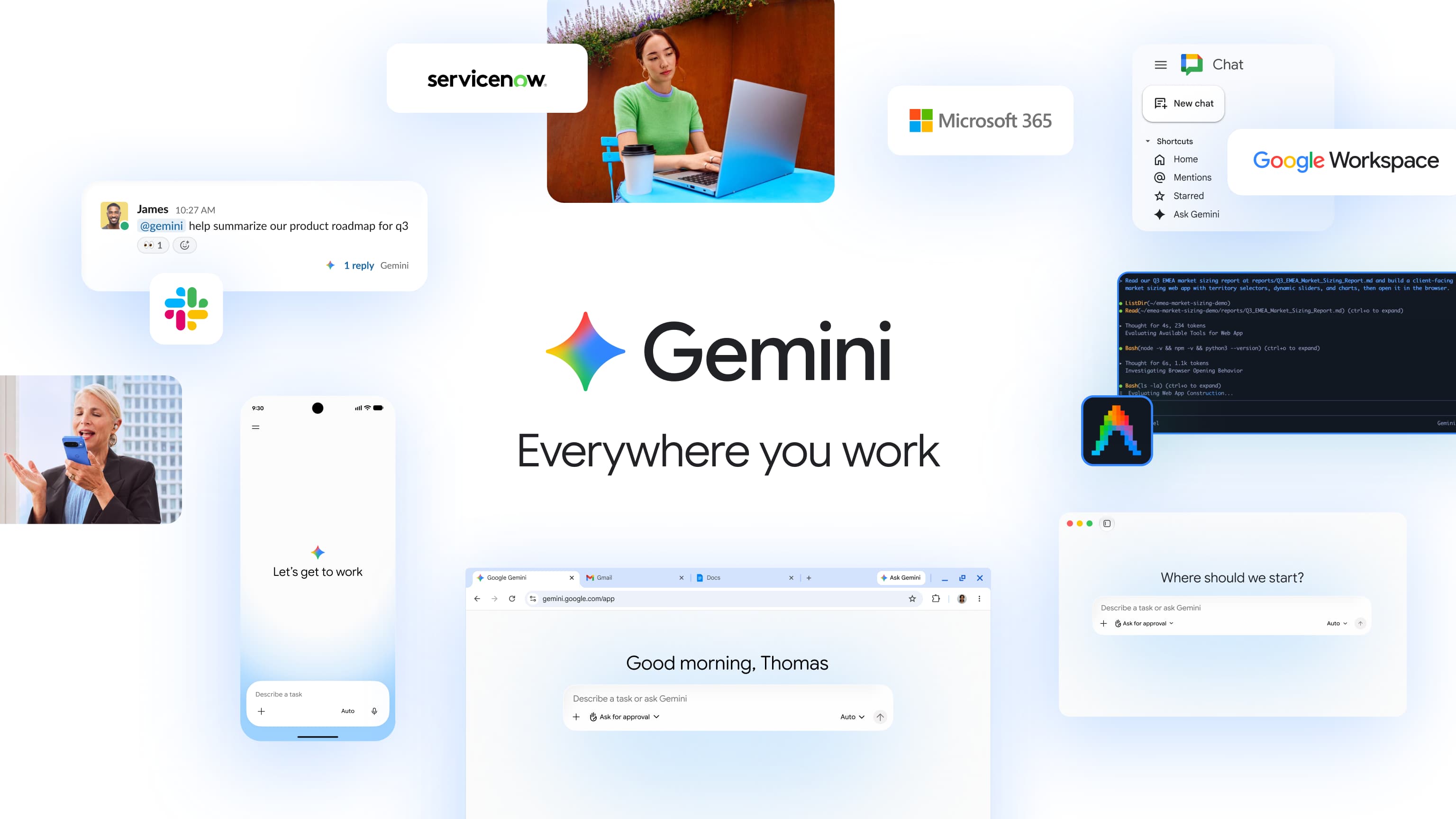 Google Gemini agent announcement graphic