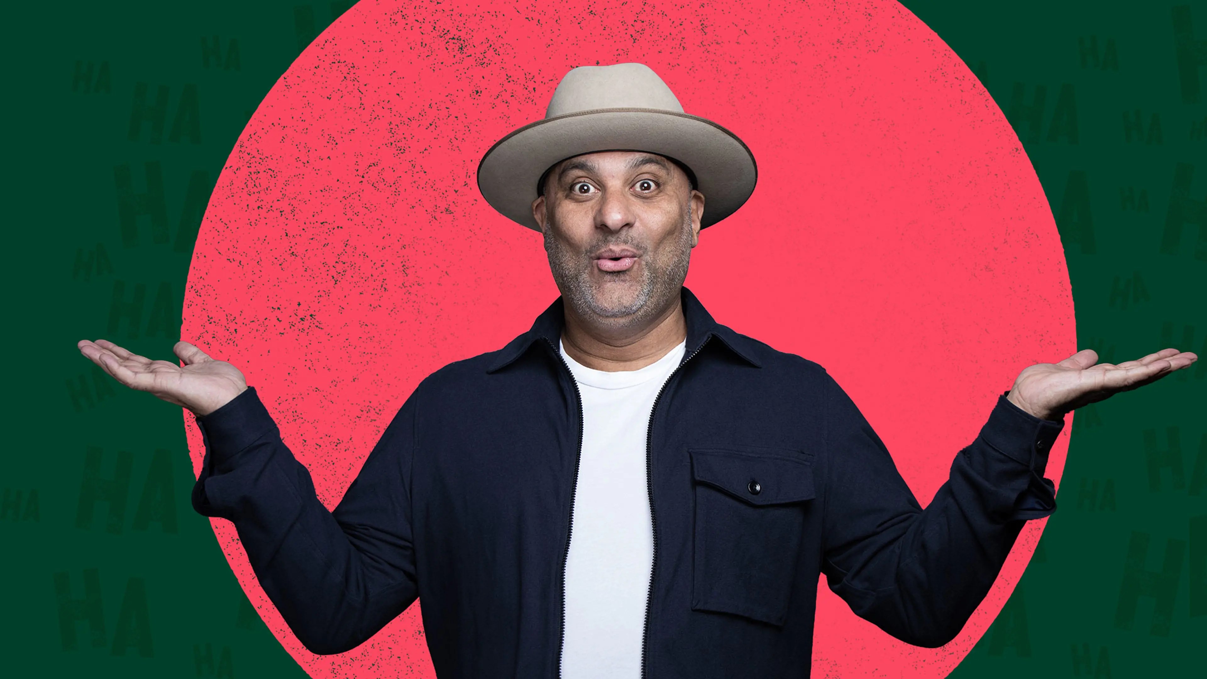 Russell Peters promotional image for Abu Dhabi Comedy Season