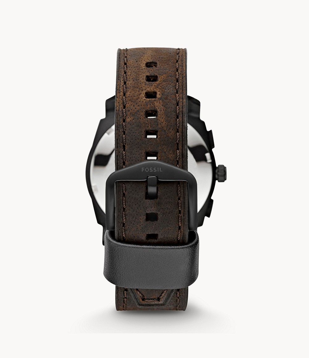 Fossil Machine Mid-Size Chronograph Brown Leather Watch