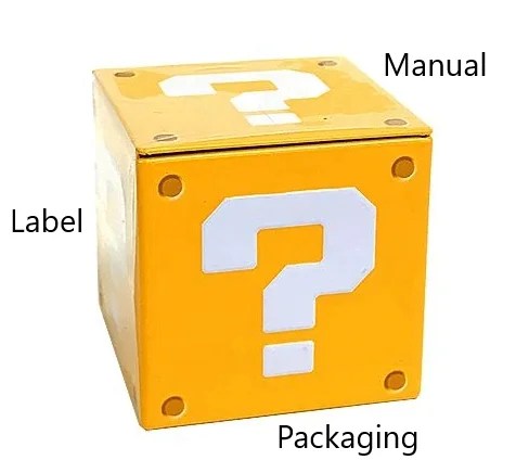 What needs to be on the label, manual and packaging?