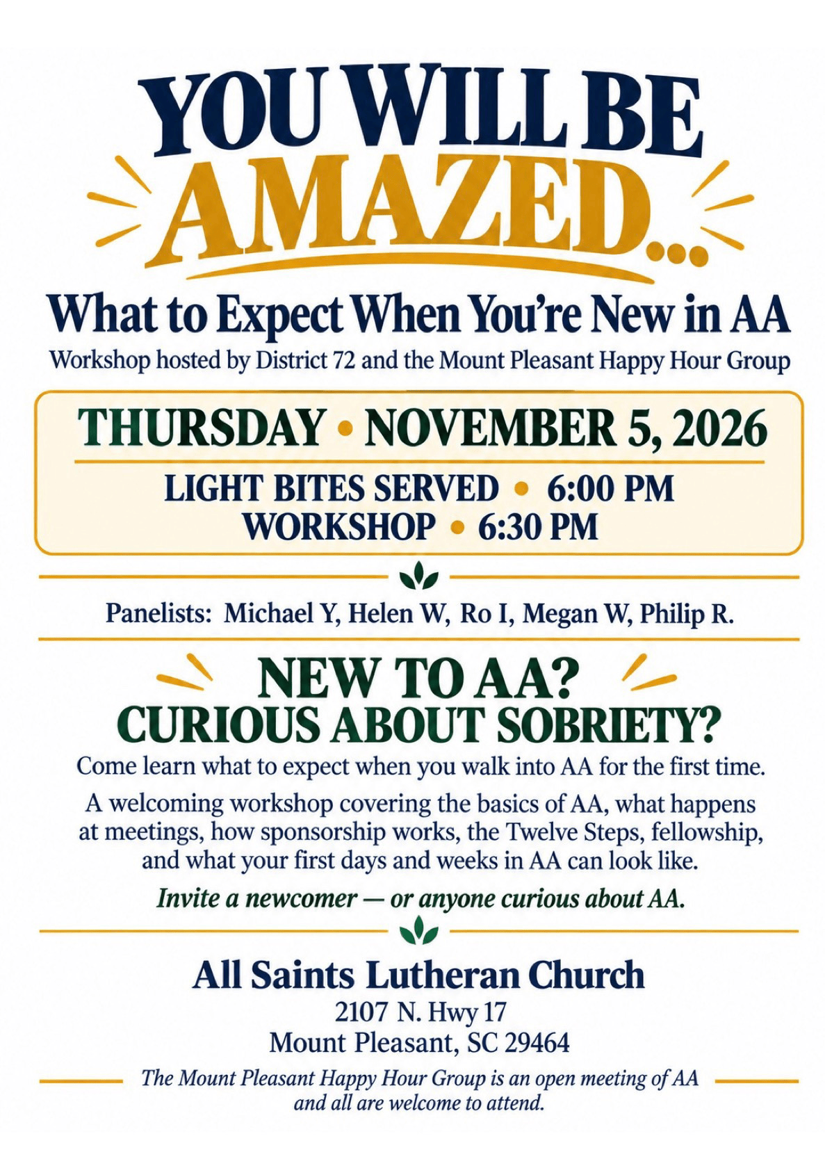 New to AA Workshop