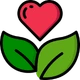 Heart and green leaves icon illustrating clean eating, better nutrition, and health-focused food ingredients in Sri Lanka